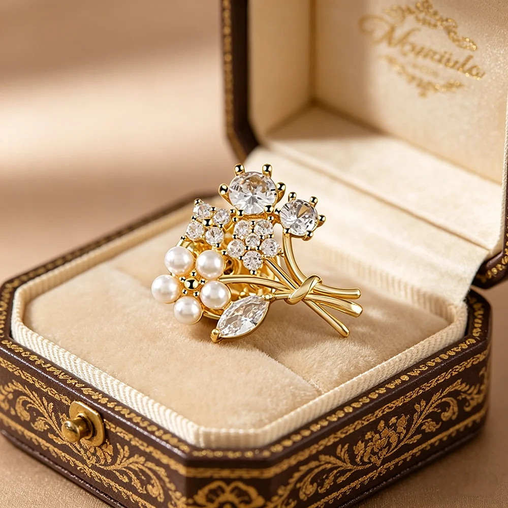 Elegant and Exquisite Rhinestone Brooch for Women Man Exquisite Coat Clothing Accessories