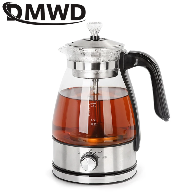 1L Electric Kettle Coffee Tea Maker Thermos Black Pu \'er Glass Tea Maker Automatic Steam Spray Teapot Kettles Health Pot EU US