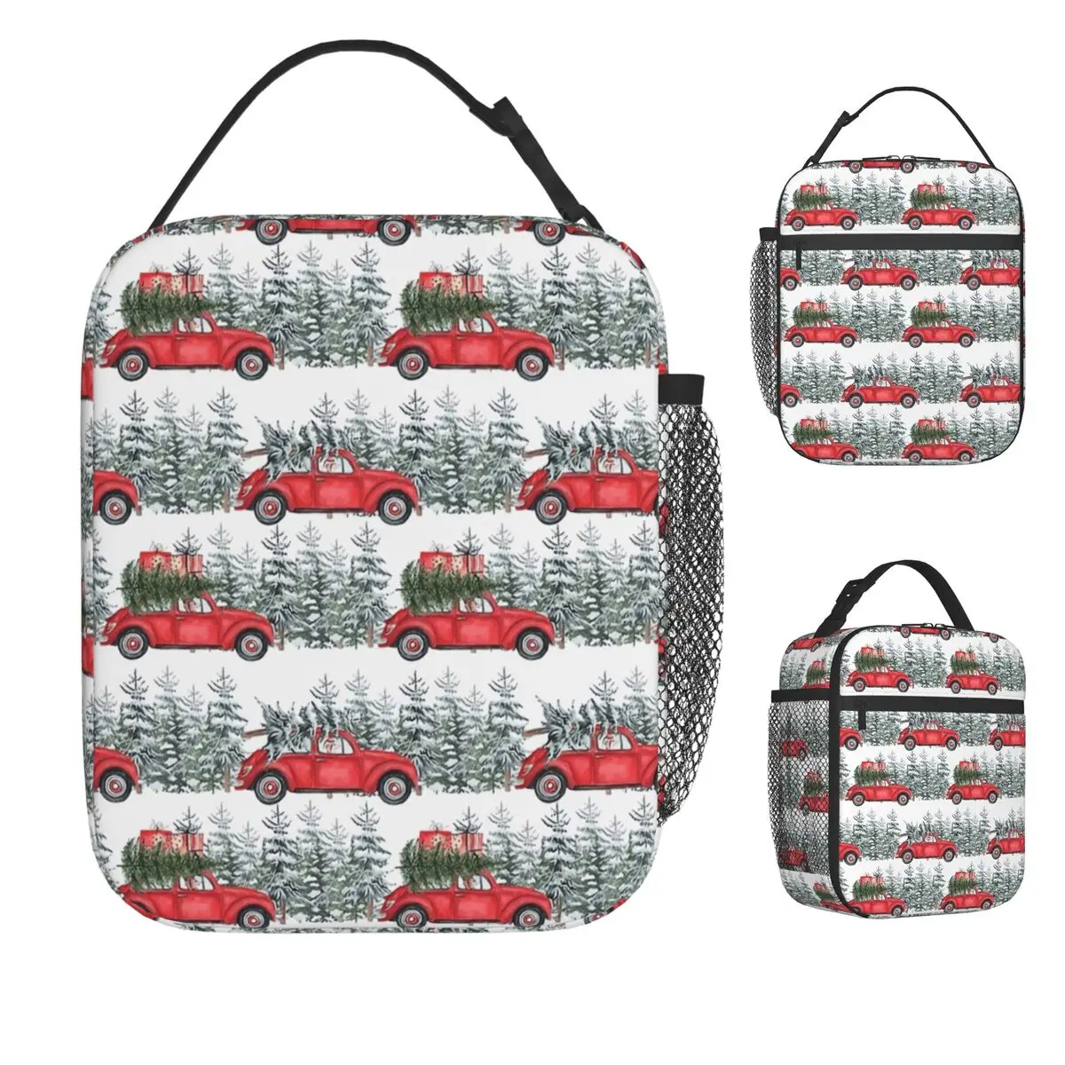 

Dachshund Coming Home For Christmas Lunch Bag Portable Lunch Box School Graphic Design Cooler Bag Oxford Thermal Tote Handbags