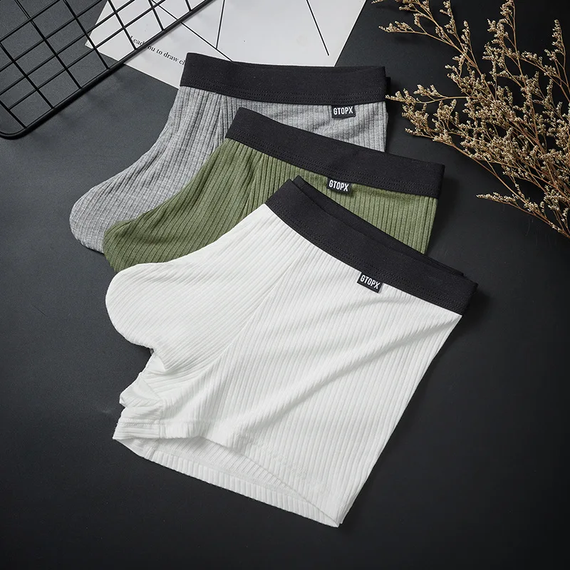3D Elephant Trunk Separated Bulge Pouch Underwear Men Ribbed Modal Boxer Shorts Moisture Wicking Anti Chafing Mid Rise Contoured