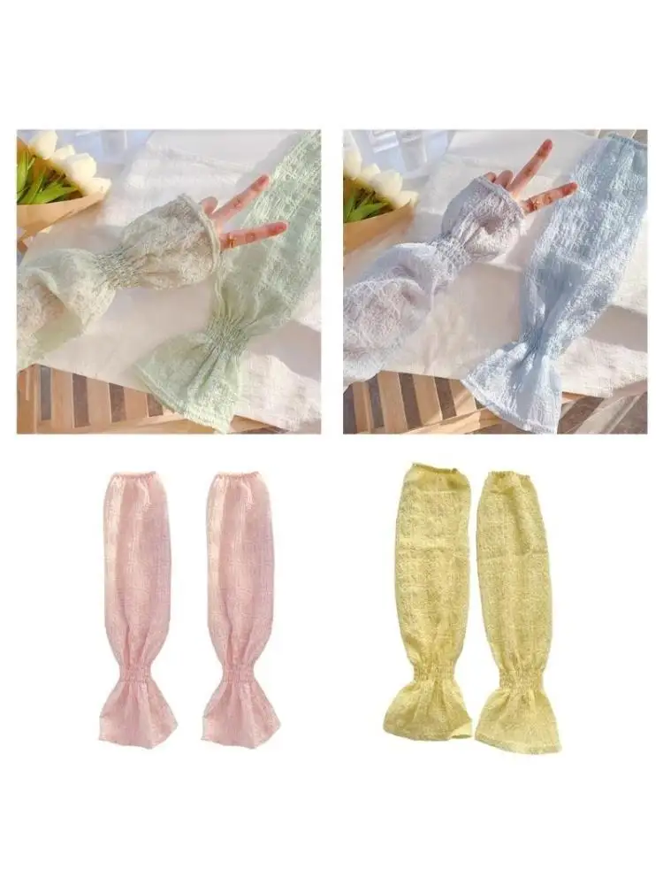39BD Long Length Loose Arm Sleeves Girl Sunproof Gloves for Driving Women Cycling Gloves Sport Arm Cover UVProtective