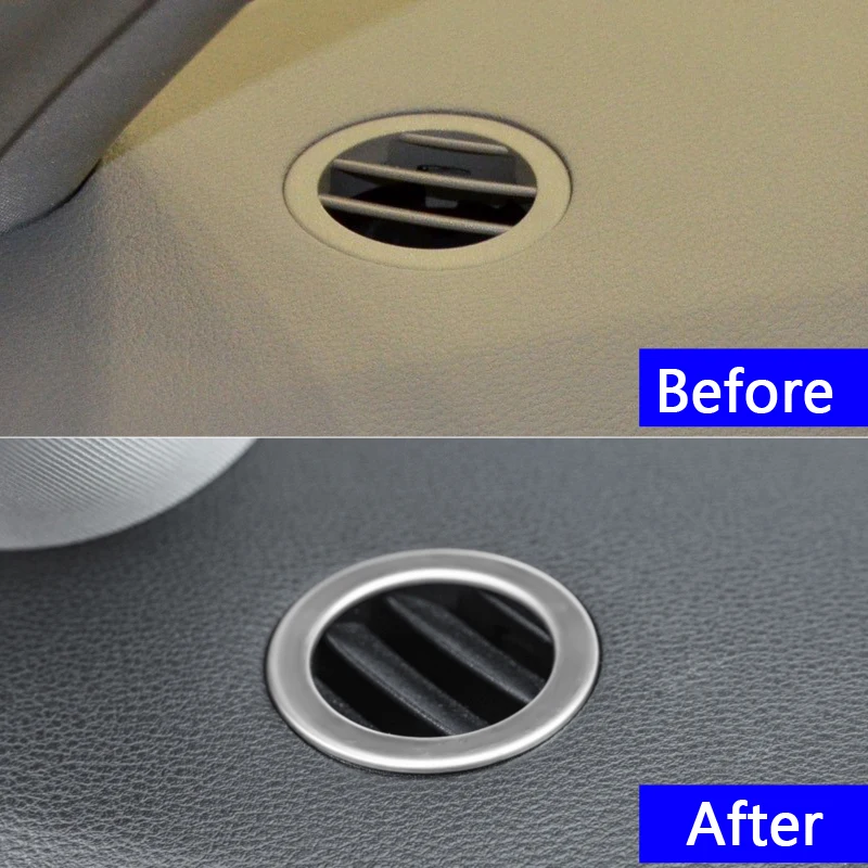 Stainless Steel Dashboard Air Vents Circles Decoration Cover Trim For Mercedes Benz E Class W212 2009-2015 Interior Accessories