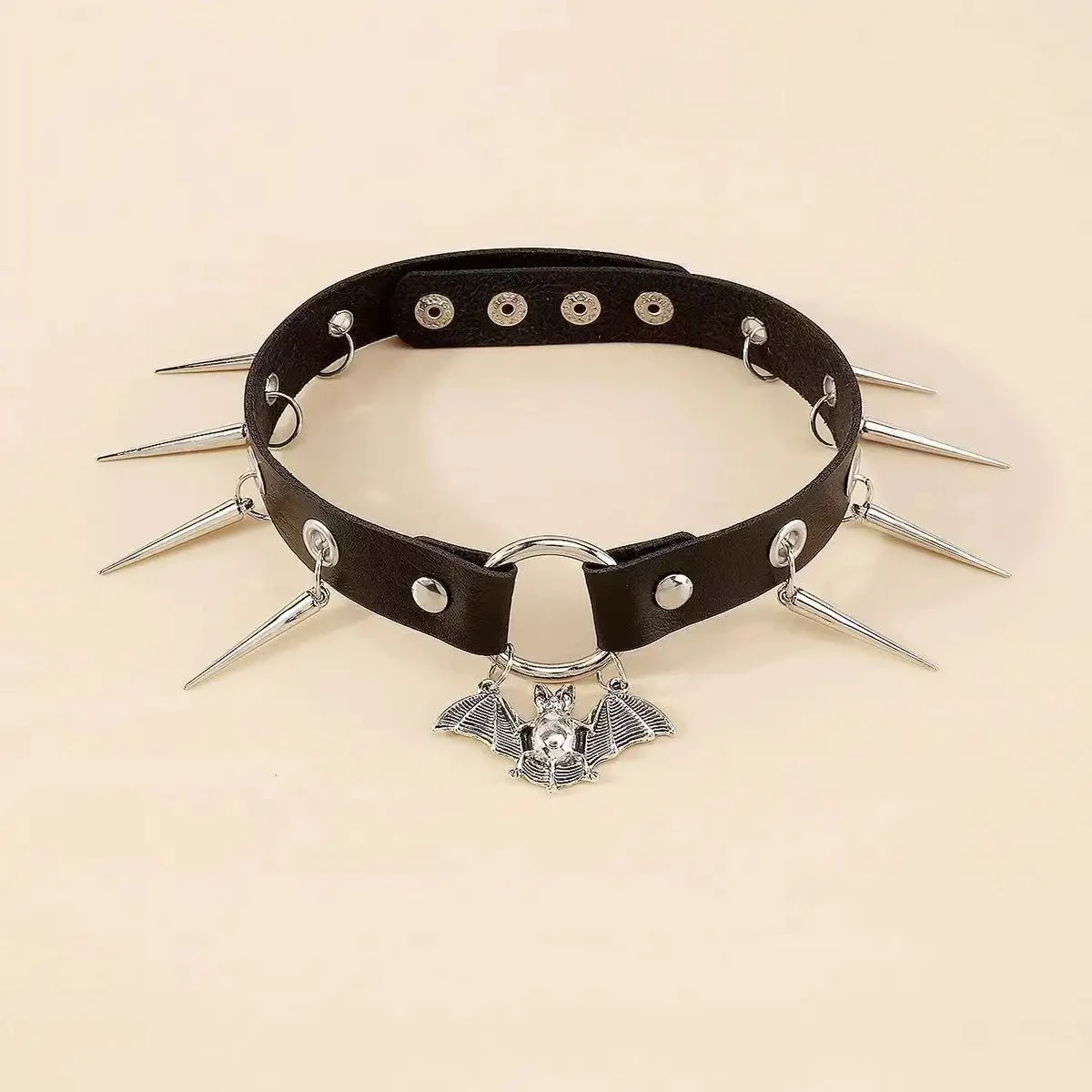 Personalized Fashion Trend Punk Rivet Pu Leather Collar Halloween Christmas Batgirl Necklace Necklace Necklace