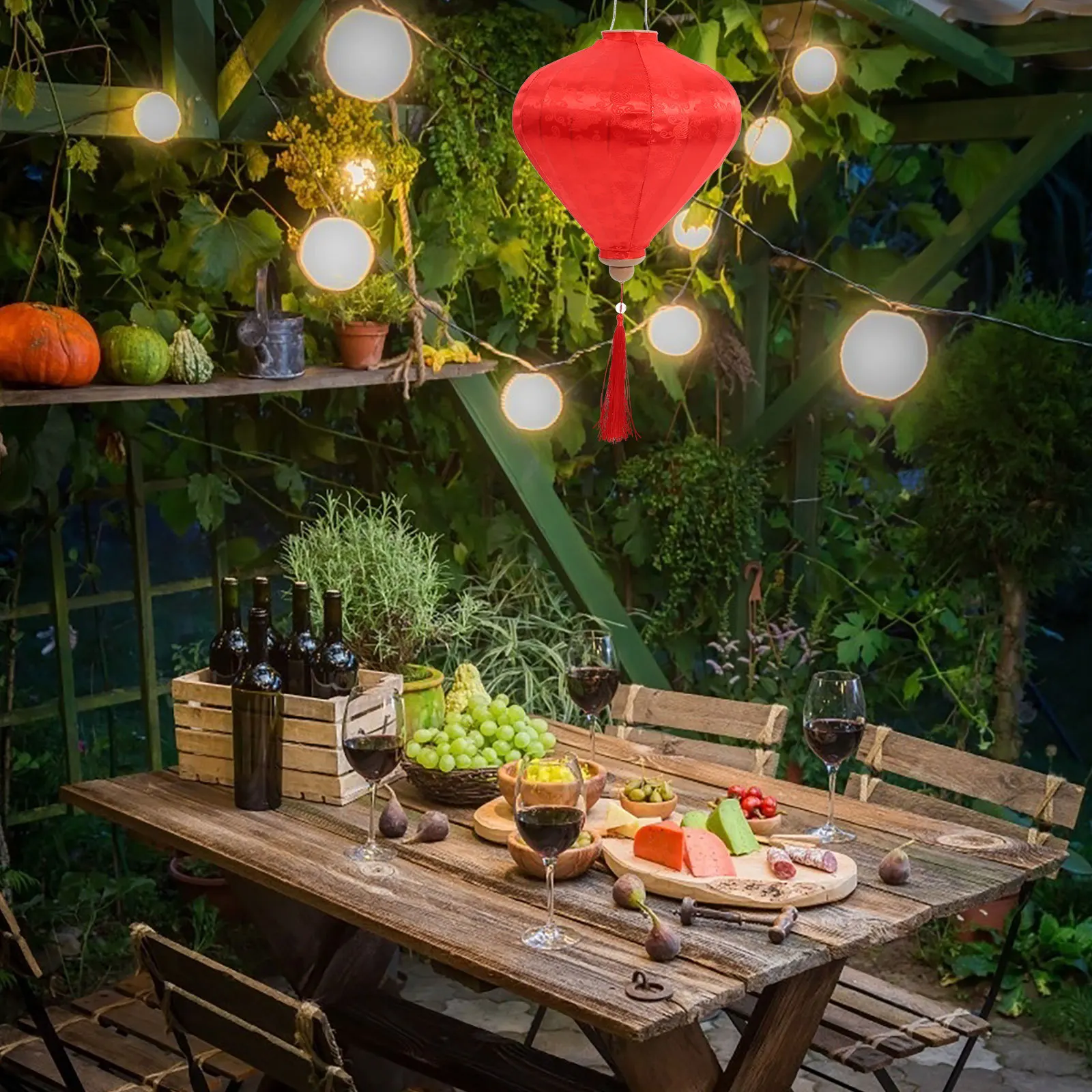 

Waterproof Fabric Droplet Lantern for Wedding Party Garden Decoration Hanging Outdoor Indoor Festival Asian Style Decor