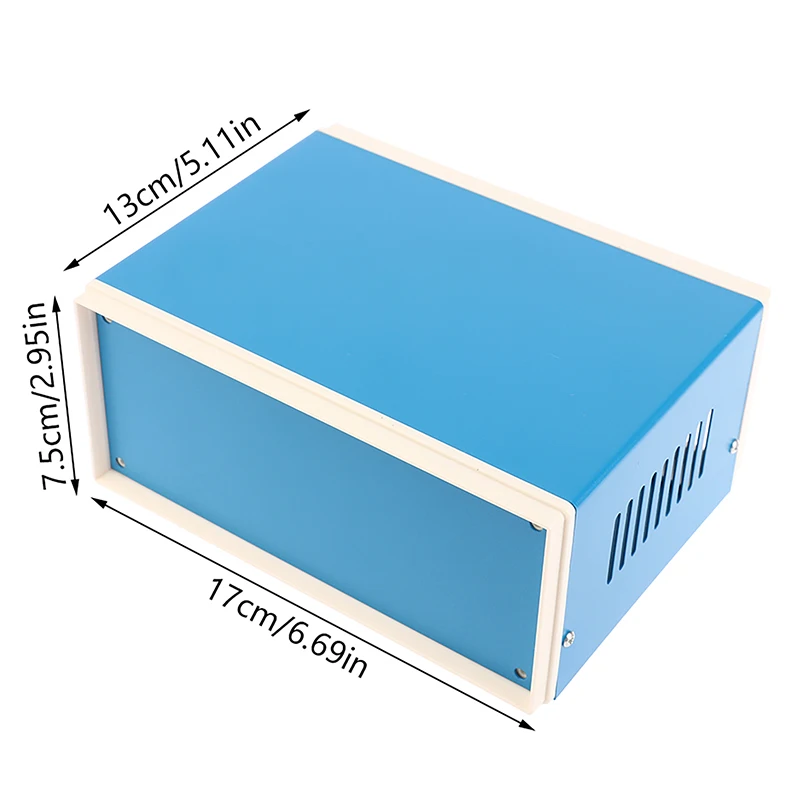 Blue Junction Box Metal Rectangle Electronic Project Case DIY Preventive Box Power Enclosure Corrosion Resistant Durable