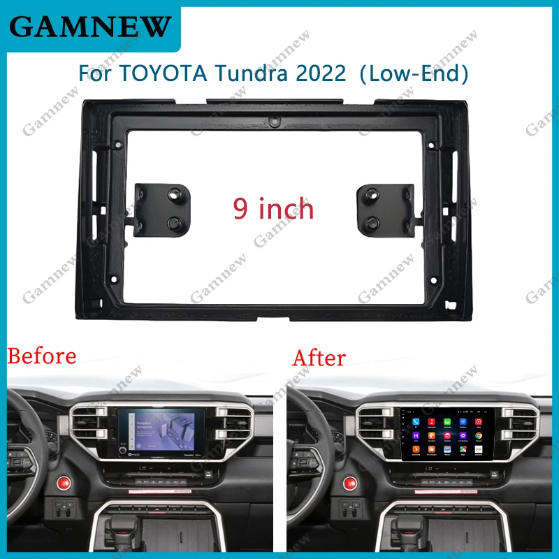 9 Inch Car Fascia Frame Adapter Android Radio Dash Fitting Panel Kit For Toyota Tundra 2022 Low End