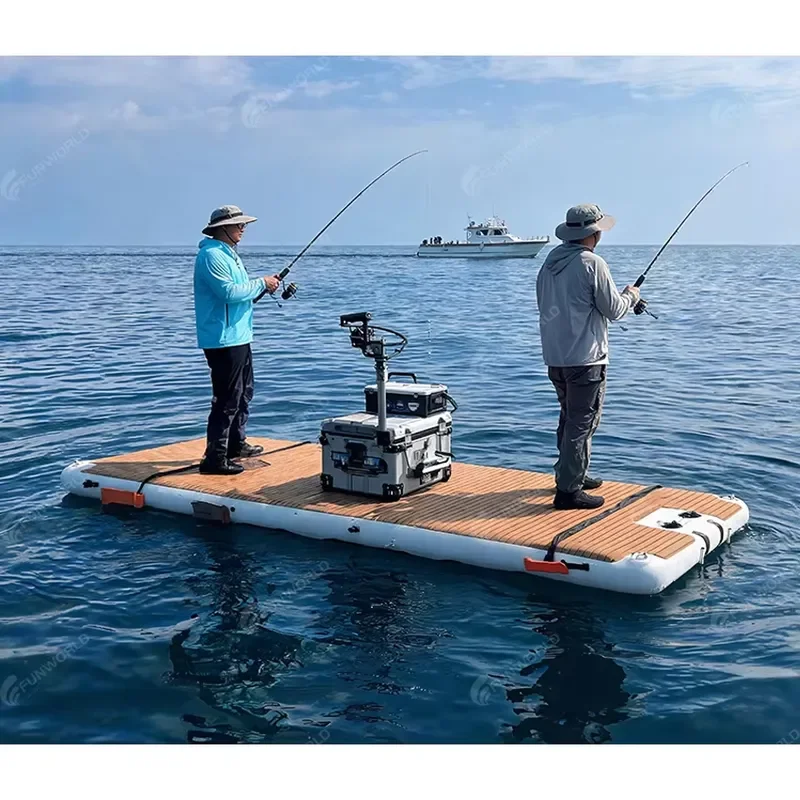 Portable Water Platform with EVA Inflatable Floating Dock Platform for Yacht Swimming Boat Dock Extension