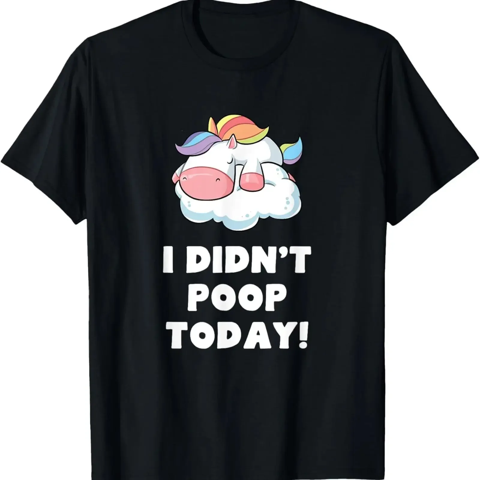 Funny I didn't poop Today Unicorn Toilet Humor Womens T Shirt vintage Washed streetwear Slightly Stylish Top For Everyday Wear