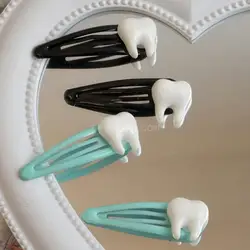 Tooth Clip Hairpin Y2K Girls Ornaments Headdress Hair Accessories Harajuku Barrettes Clip Bangs Hairpin