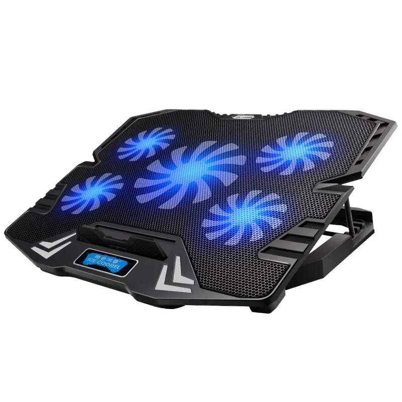 Laptop cooling pad, suitable for 12-17 inch laptop cooler bracket, 5 silent fans,