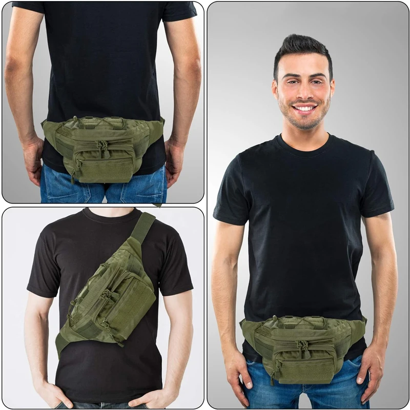 Pacote de fanny militar tático para homens, bolsa de exército ao ar livre, pacote de cintura grande, vida diária, ciclismo, camping, caminhadas