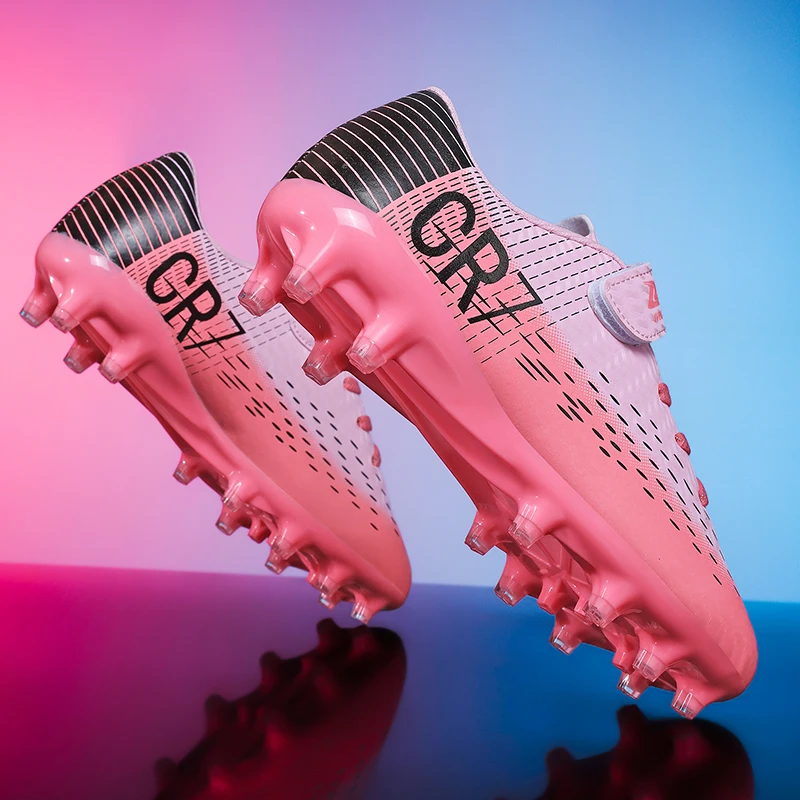 Neue Trendige Kinder-Fußballschuhe Outdoor-Trainingsschuhe Fußballschuhe für Jungen und Mädchen mit Klettverschluss Fußball-Stollenschuhe Futsal-Sneaker 31-39