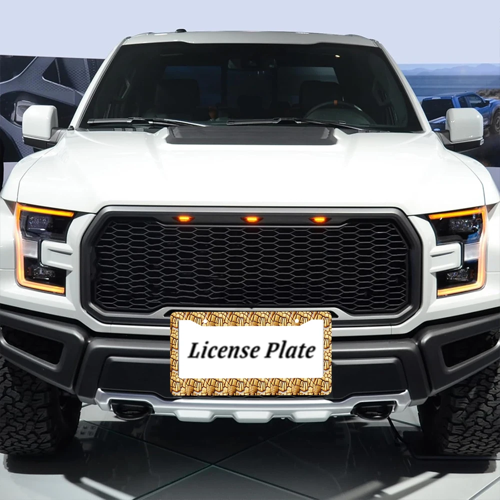 1 قطعة الذهب اللون القديم نمط 2 حفرة إطار لوحة الرخصة مادة الألومنيوم 6x12 بوصة مع المسمار مجموعة الرجعية الجدة سيارة ديكورا