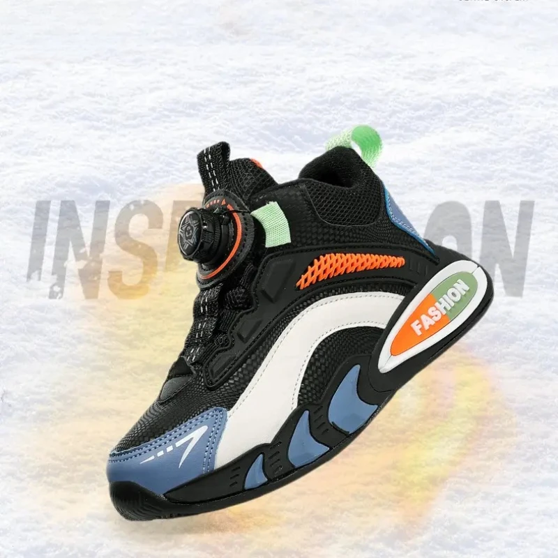 

Зимние детские ботинки для мальчиков, школьные модные кроссовки, спортивная обувь для девочек, детские теплые плюшевые повседневные кроссовки, уличная обувь