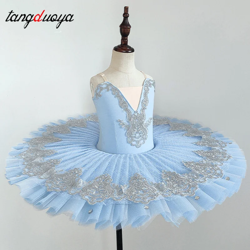 Классический профессиональный балетный костюм для взрослых и детей, милый и милый блинный балетный костюм с рюшами, вечерние танцевальные костюмы, балетное платье для девочек и женщин