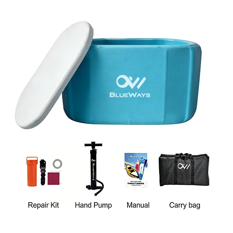 Inflatable Ice Bath, 132x70x75cm PVC Cold Therapy Tub, Athletes Recovery Tub, Portable Ice Pool, Outdoor Cold Therapy Ice Barrel