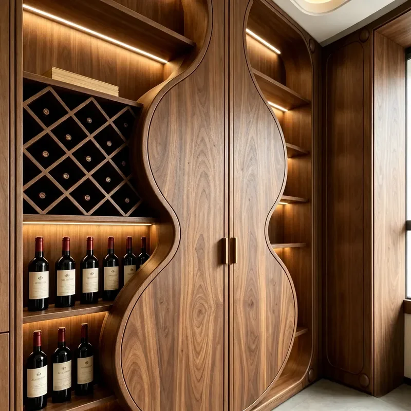 New Chinese Black Walnut Solid Wood Wine Cabinet Gourd Storage Bogu Rack Display Locker Duobao Shelf 2026