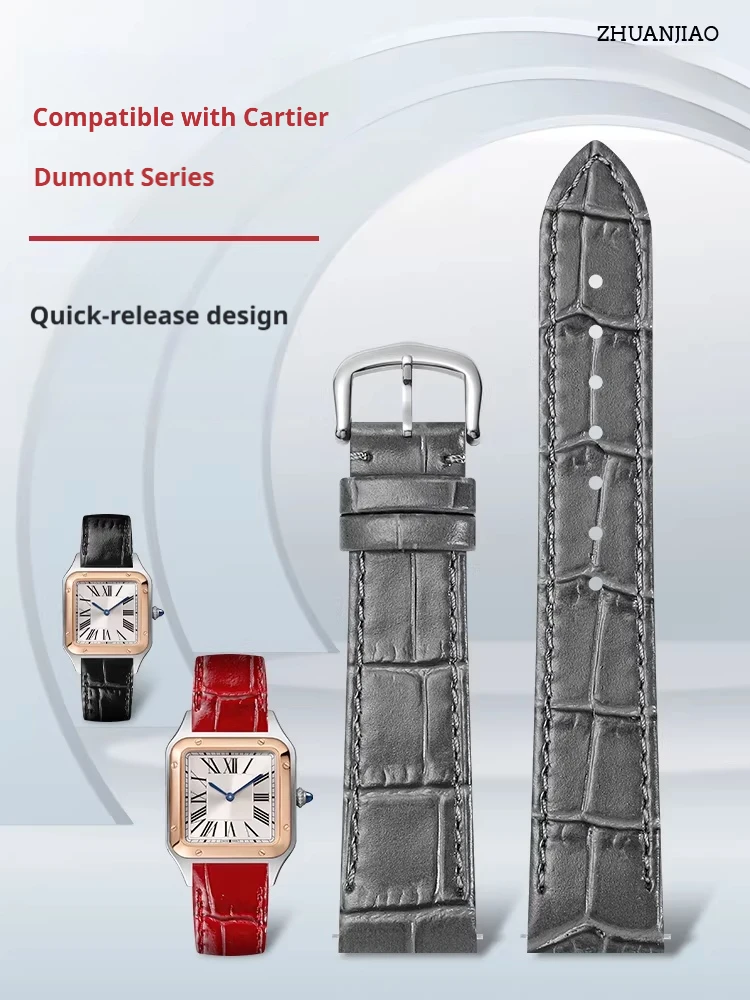 

Быстросъемный ремешок из телячьей кожи для часов Cartier Dumont, серия 15,5, 17,5, 19 мм, ремешок для часов из натуральной воловьей кожи, аксессуары для часов
