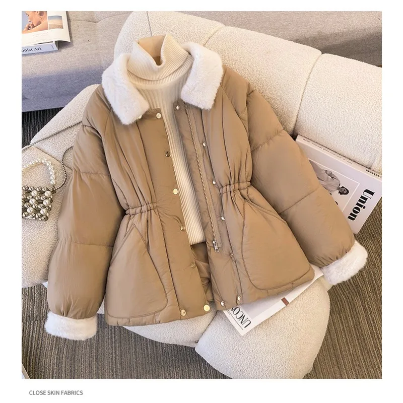 2025 New Winter Down Cotton-padded Clothes for Women, Small Cotton-padded Clothes, Waist Cotton-padded Jackets, Thickened Coats