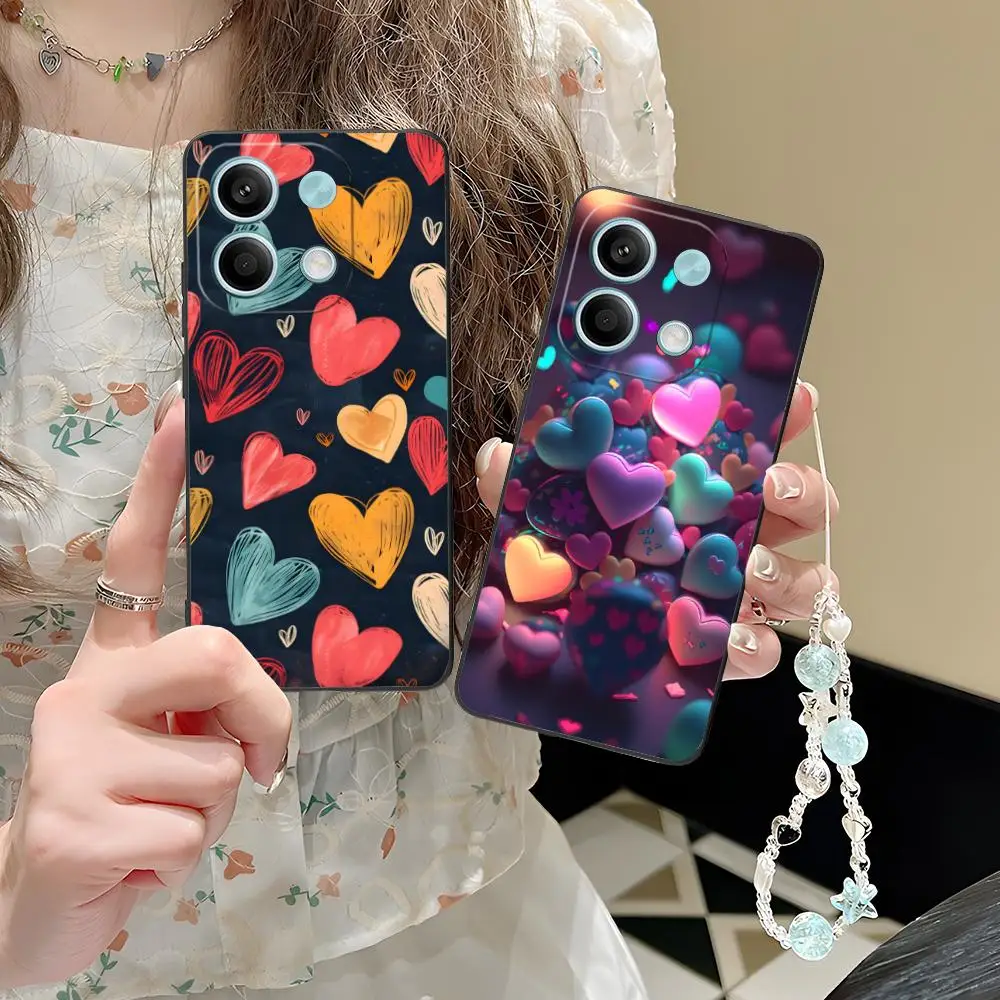 

Y2K Glowing Hearts Mobile Phone Case for POCO M7 M6 M5 M4 M3 X7 X6 X5 X4 X3 Pro GT 5G Colour Printing Protective Cover Luxury