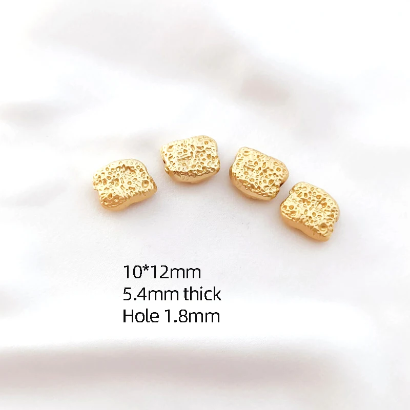 6 pieces  gold-plated irregular stone shaped loose beads DIY handmade jewelry hair chain bead separation accessories materials