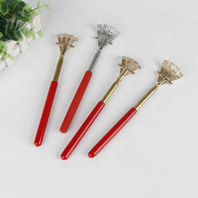 

1Pcs Portable Extendable Telescopic Rake Claw Metal Back Scratchers/Hand Massager/Backslap With Rubber Handles