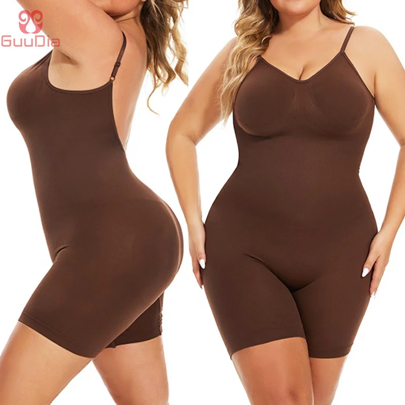 

GUUDIA Bodysuits Full Coverage Shapewear Thigh Slim Body Suit Low Back Body Shaper Backless Jumpsuit Seamless Shapers Slimmer