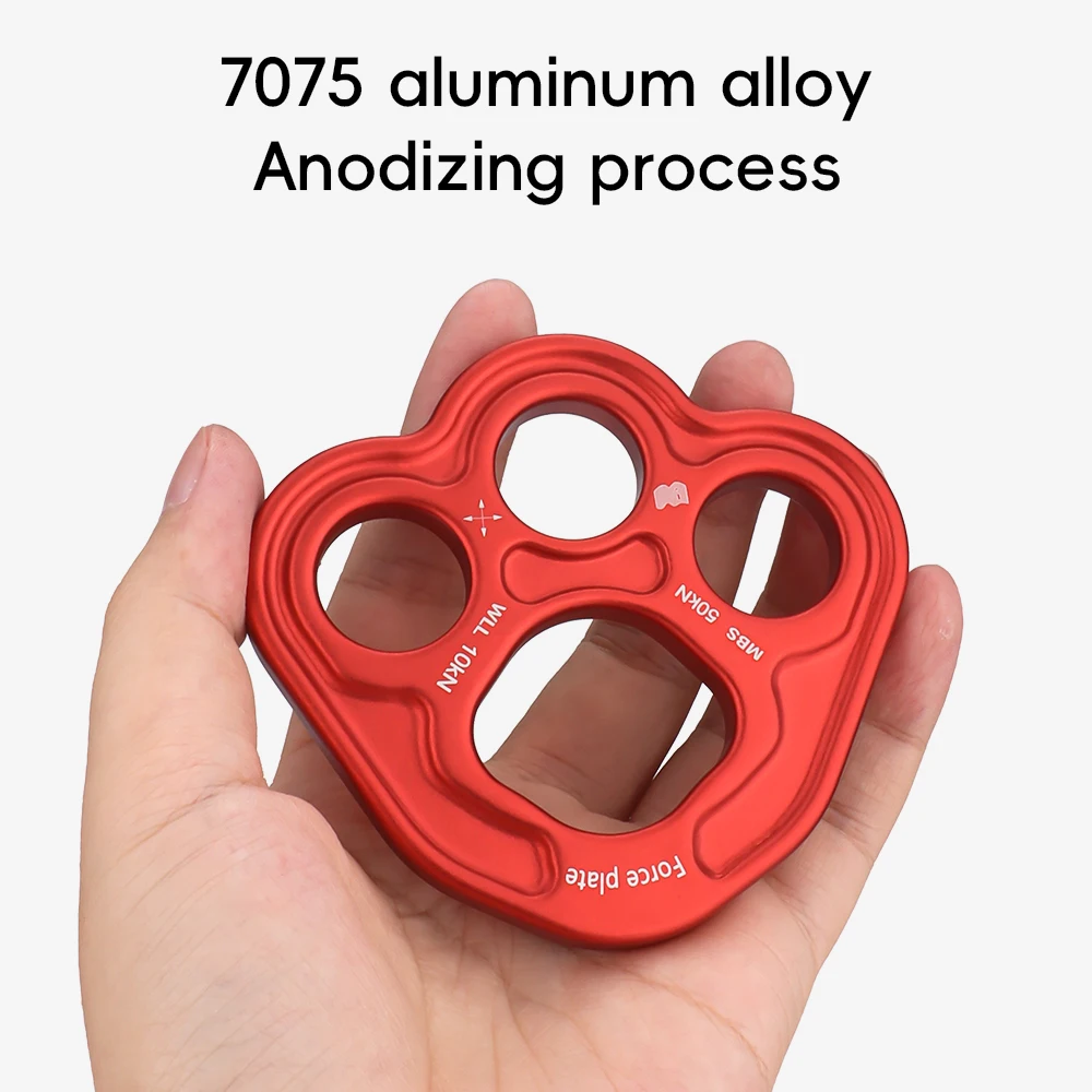 50KN Yoga Force Plate Rigging Plate Climbing Aluminum Bear Paw4 Holes Paw Rigging Plate Paw Anchor Multipliers Rope Friendly - view 3
