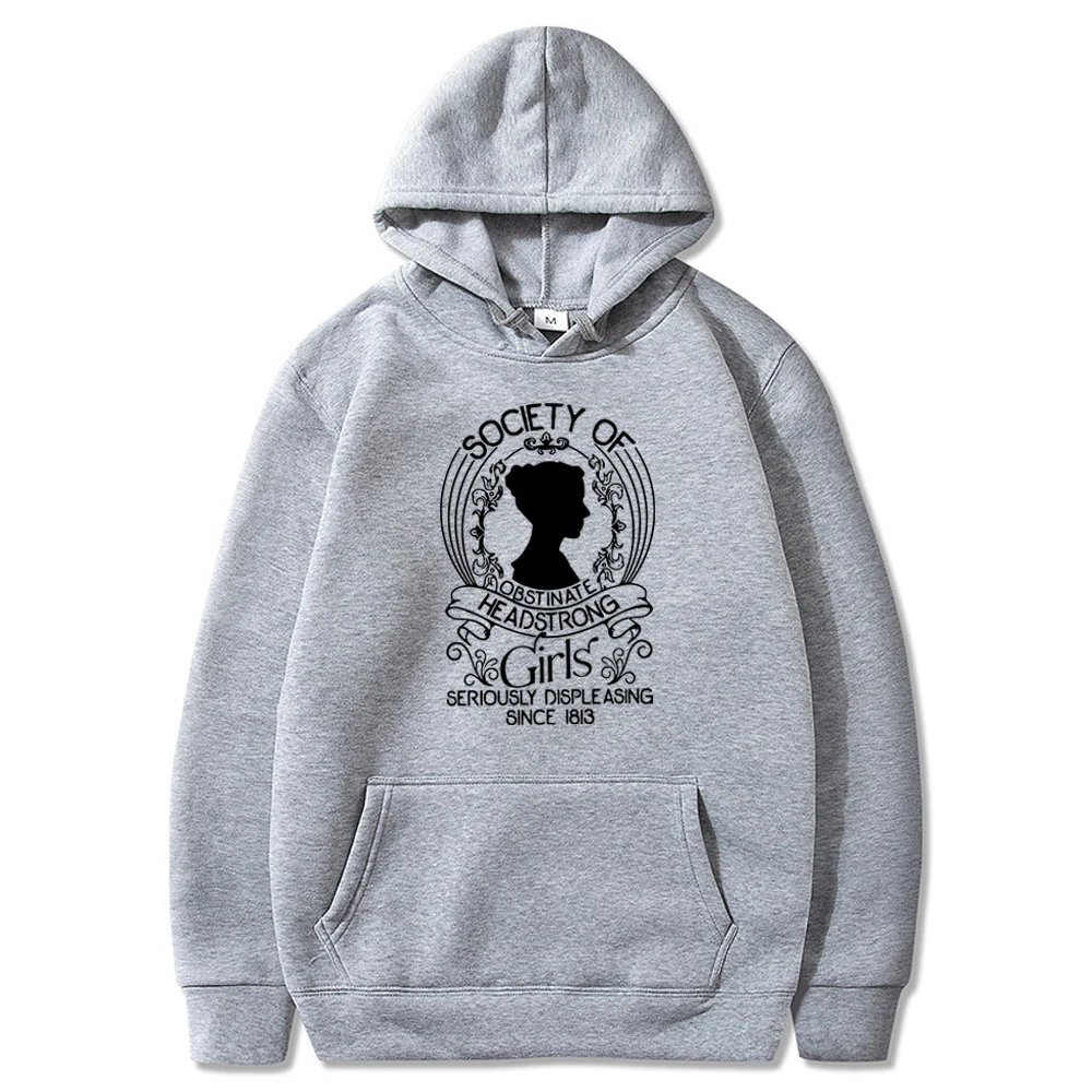 Society of Obstinate Headstrong Girls Hoodie Jane Austen Hooded Sweater Pride and Prejudice Bookish Pullover Jane Austen Hoodies