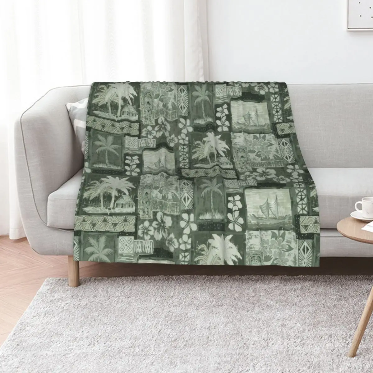 Kona Coast Retro Aloha Shirt Print Throw Blanket Softest Weighted for winter Retros Flannels wednesday Blankets