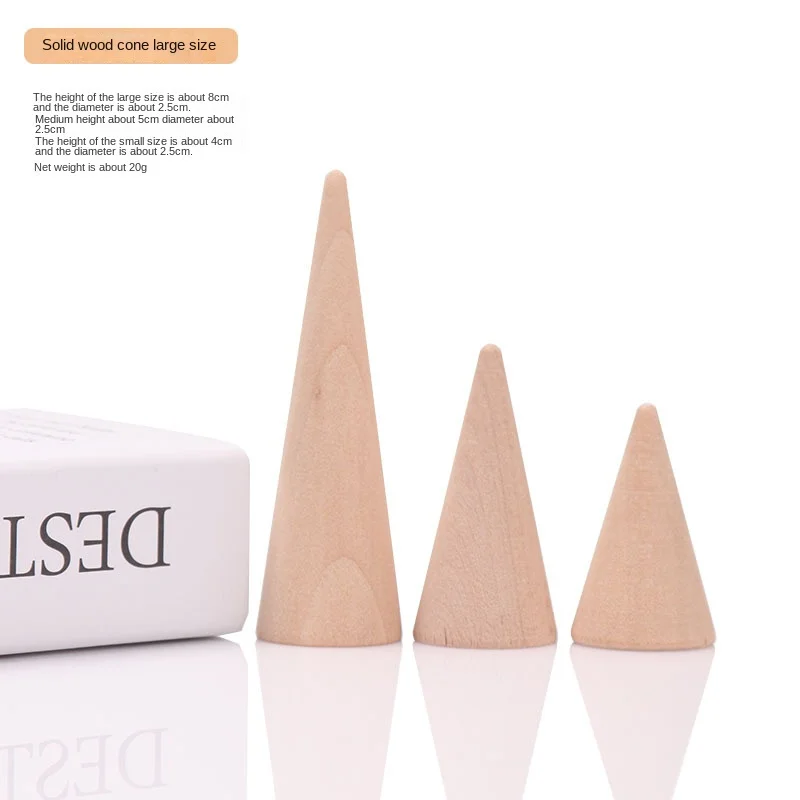 Solid Wood Cone Ring Rack for Wedding Rings