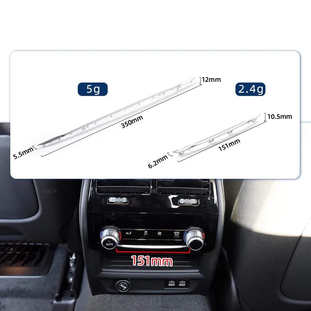 

For BMW 5 6 7 Series G38 G30 G32 G12 Car Front Rear Air Conditioning Radio Panel Electroplating Strip Decorative Trim Strip