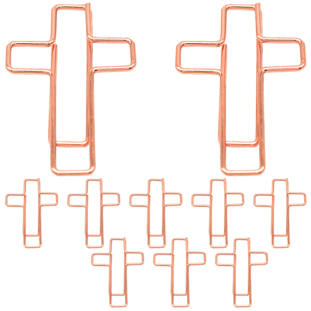

10Pcs Creative Paper Clips Metal Cross Shaped Document Clamps Office Study Supplies Binder Clips for Folders Books Calendars