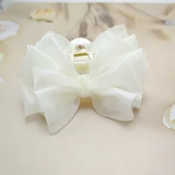Feminine Hair Claw with Roses Perfect Accessory Large Hair Claw Floral and Mesh Design Elegant Shark Clip Rose Claw Clip