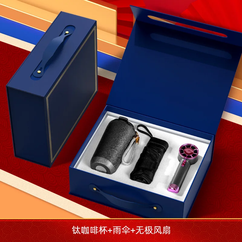 Premium Titanium Lined Coffee Mug Set Elegant Business Gift Set High End Titanium Drinking Cup Practical Corporate Gift for Clie