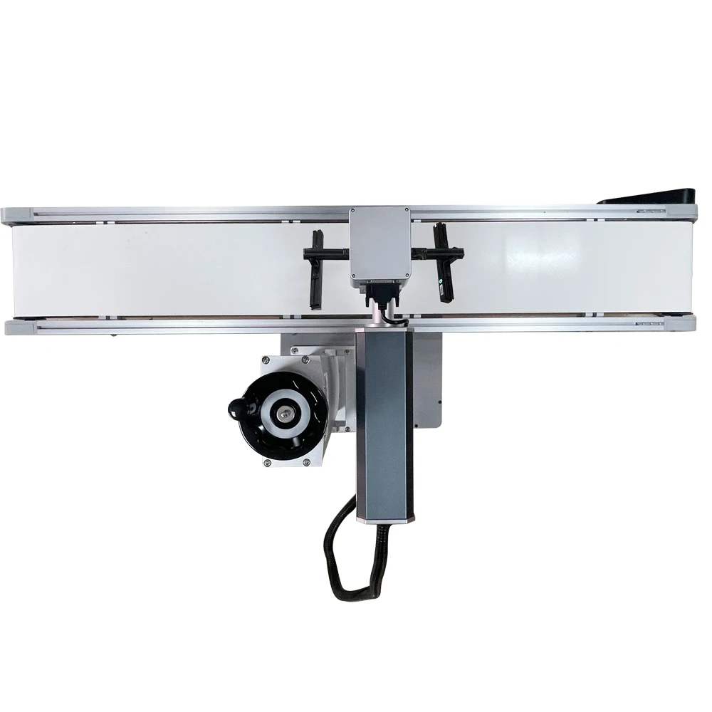 Auto Visual Positioning Racyus Laser Metal Marking Cutting Machine JPT MOPA M7 20W 30W 50W 60W 100W With Conveyor Belt 1500mm