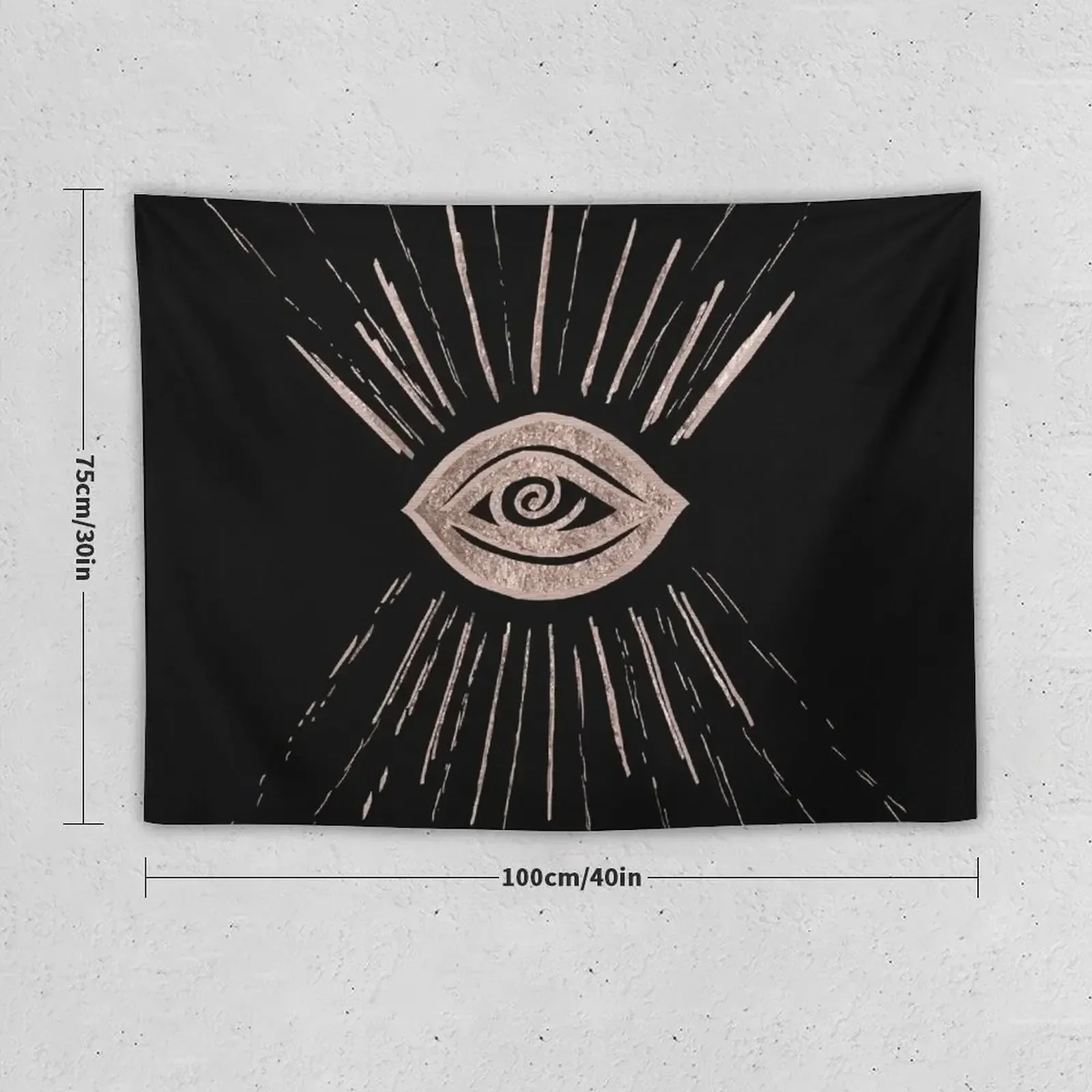 Evil Eye Rose Gold on Black #1 #drawing #decor #art Tapestry Aesthetic Room Decors Home Decor Accessories Funny Tapestry