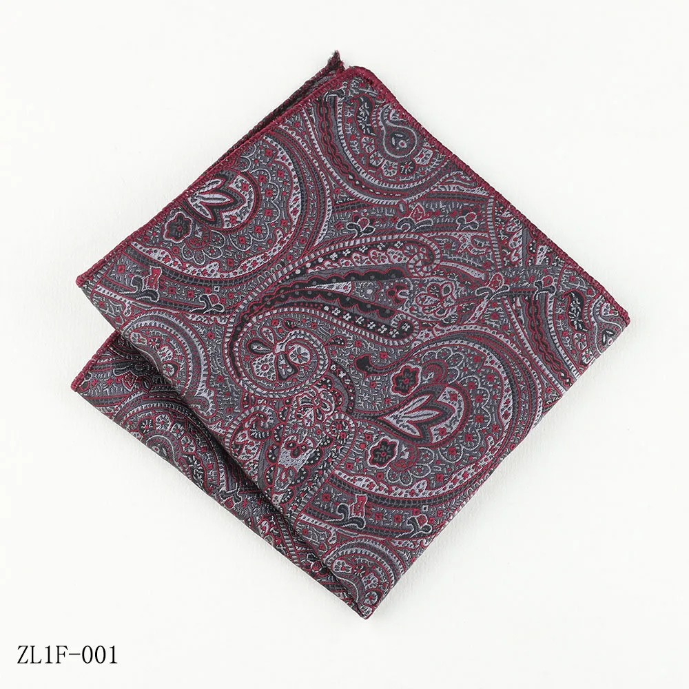23cm New Color Paisley Style Pocket Square For Men Classic Formal Polyester Handkerchief Wedding Meeting Suit Accessories Hanky