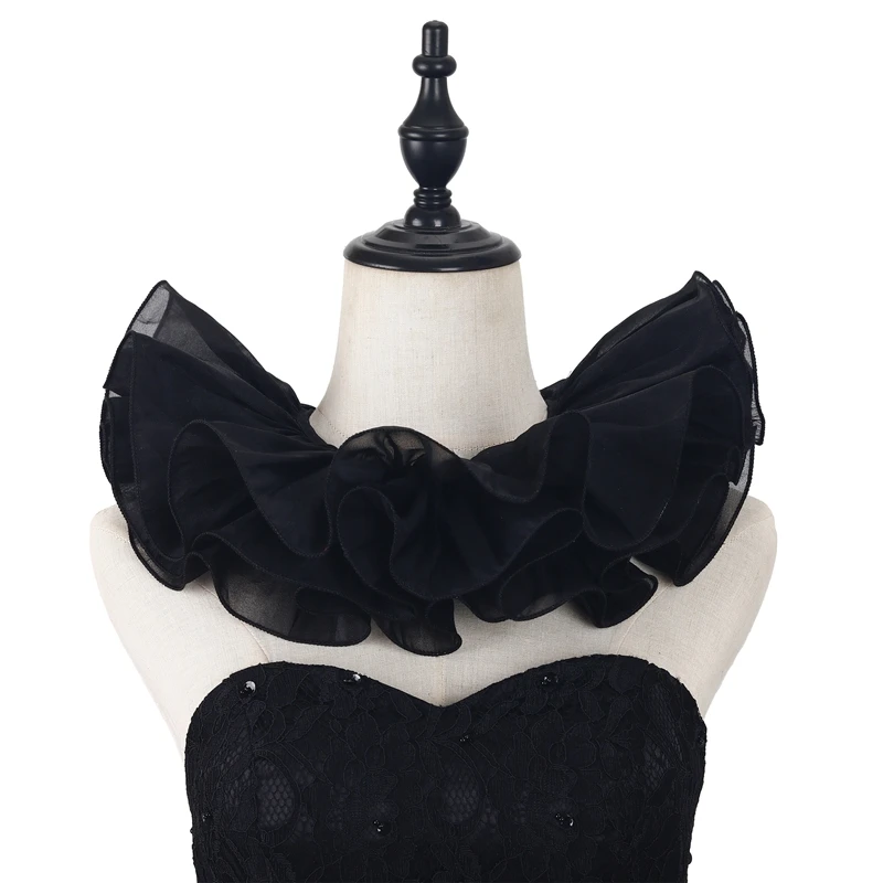 Elegant Detachable False Collar Multiple Layer Sweater Shirt Neck Ruffle Decorative Collar Lolita Cosplay Costume Accessory