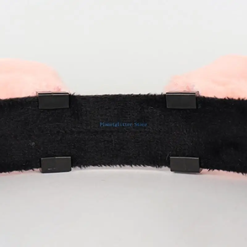 

652B Plush Bunny Ear Hair Hoop Woman Teenagers Makeup Headband for Easter Halloween Carnivals Cosplay Hair Accessories