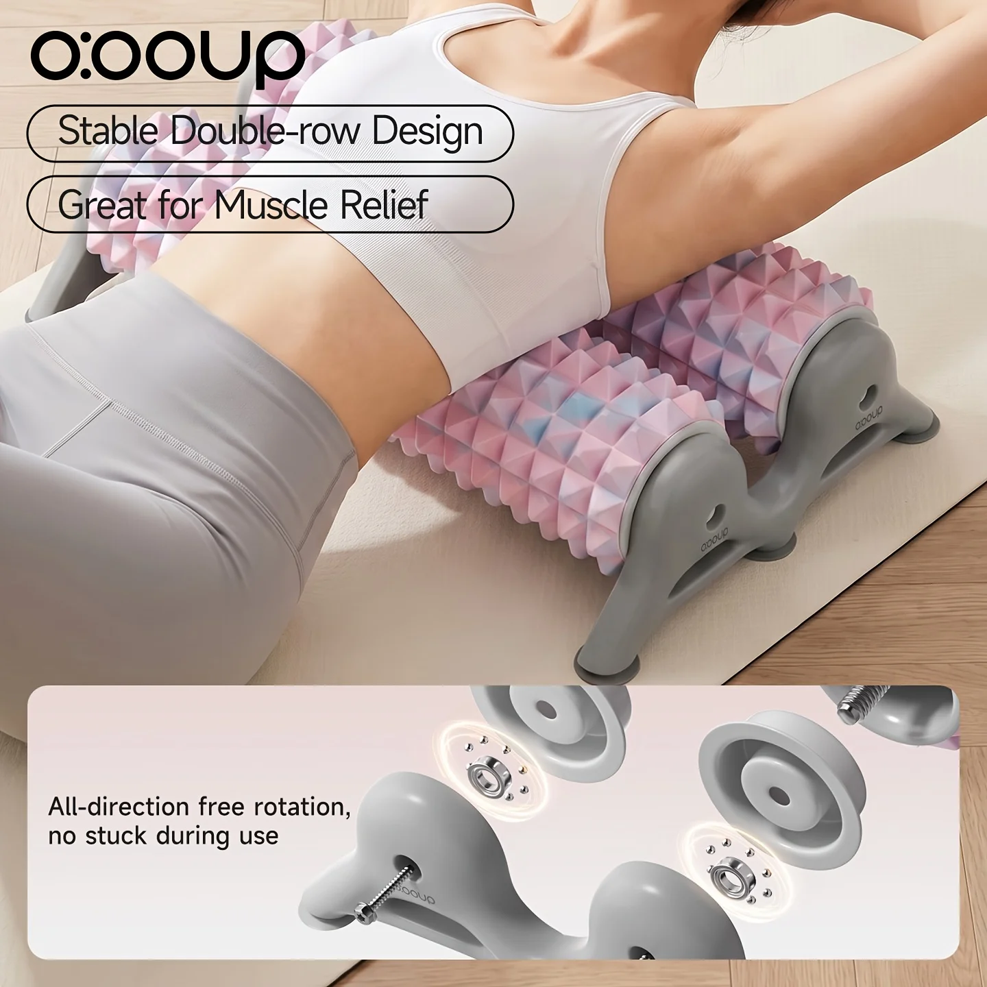 Upgraded Triangular Yoga Roller Suction Cups Dual Row Brackets Anti Slip Deep Muscle Massage Leg Back Post Workout Recovery Tool