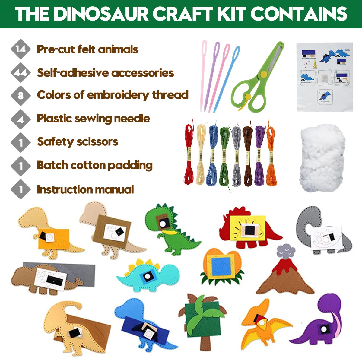 Kids Sewing Kit Fine Motor Skills DIY Fun Felt Animals Handmade Sewing Set Children Educational Toys Birthday Christmas Gifts