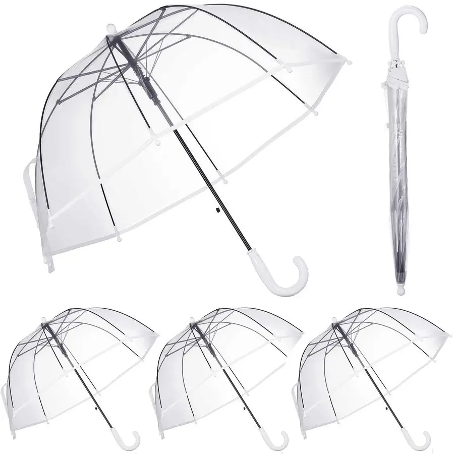 

Pcs Kids Clear Windproof Bubble Umbrella Auto Open Rainproof Transparent Umbrella for Children Boys Girls Outing White Border