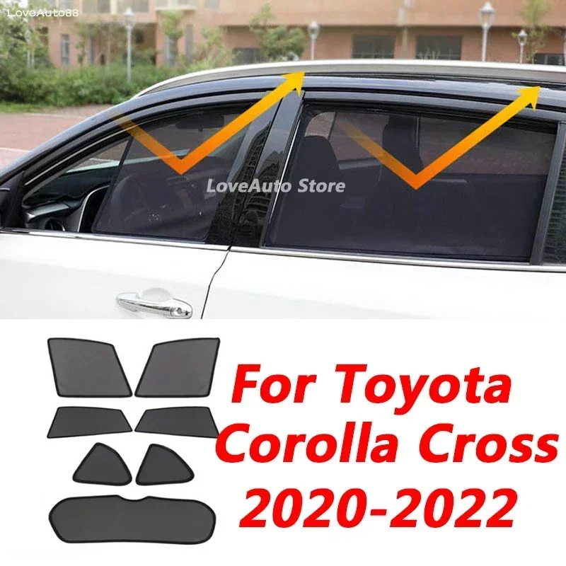 

For Toyota Corolla Cross 2021 2022 2020 Car Sunshade Magnet Protection Back Front Rear Window SunShade Visor Protector