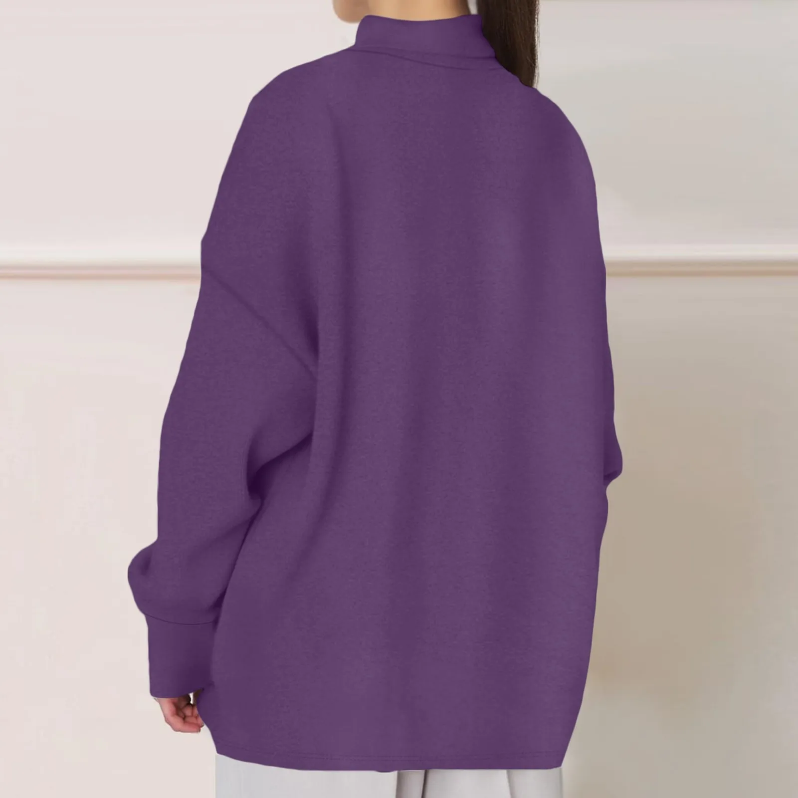 Damska moda, gładka bluza z długim rękawem i okrągłym dekoltem, codzienna bluza, zimowe ubrania, damskie topy, hit sezonu.