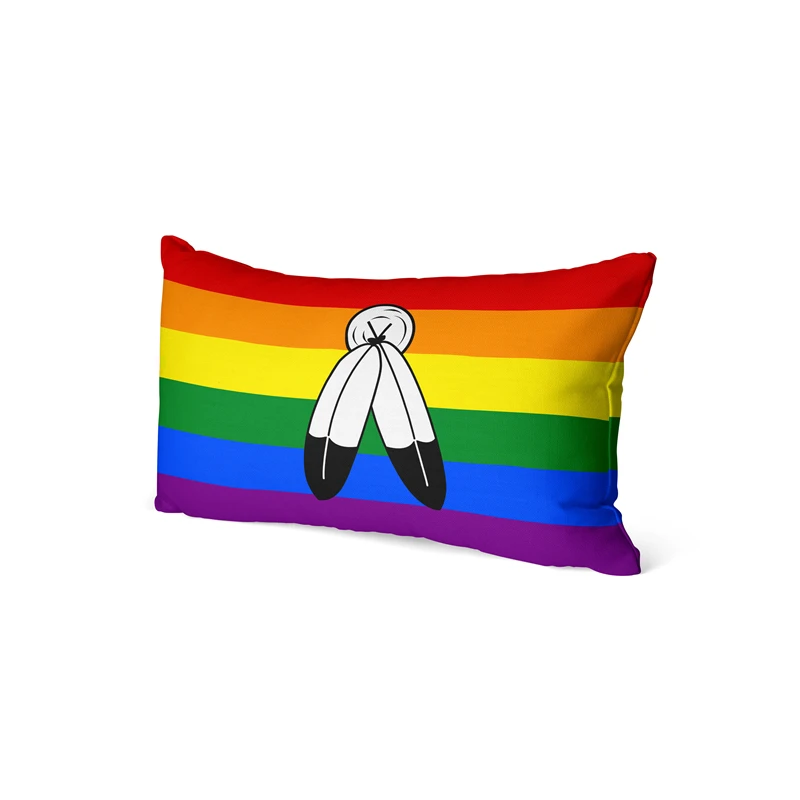 Aertemisi 20'' x 12'' Two Spirit Flag Pride Rainbow LGBT Rectangular Throw Pillow Cushion Covers Cases Pillowcases 50cm x 30cm