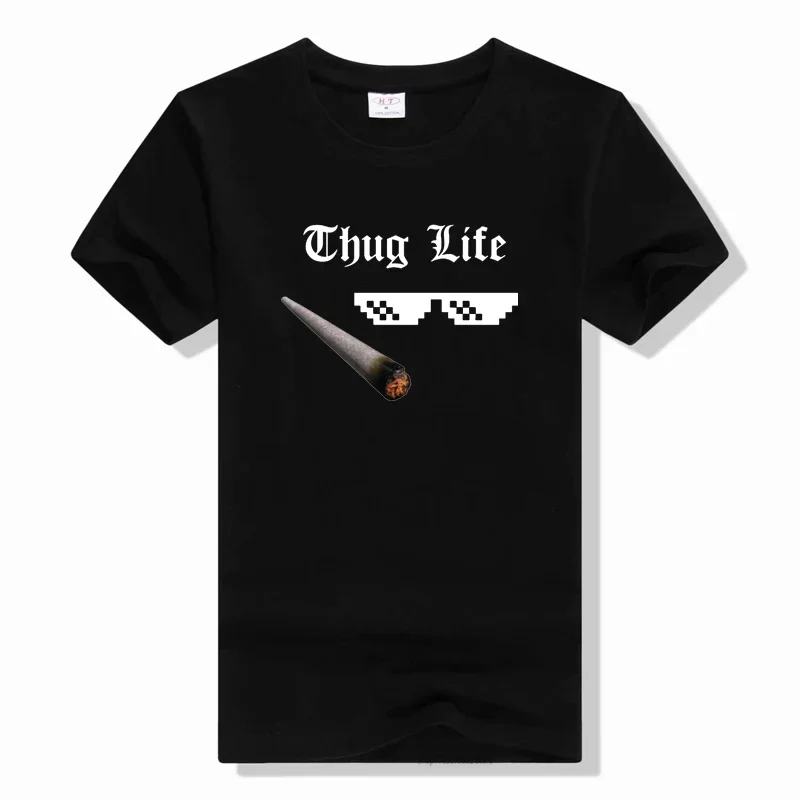 New THUG LIFE TUPAC SHAKUR SAKUR 2PAC Album T-shirt Men Rock Band Hip Hop Tops Tees Short Sleeve T Shirt