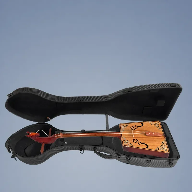Hard Case for Mongolian Matouqin Musical Instrument Portable Protective Bag with Handle and Back Strap for Travel Storage