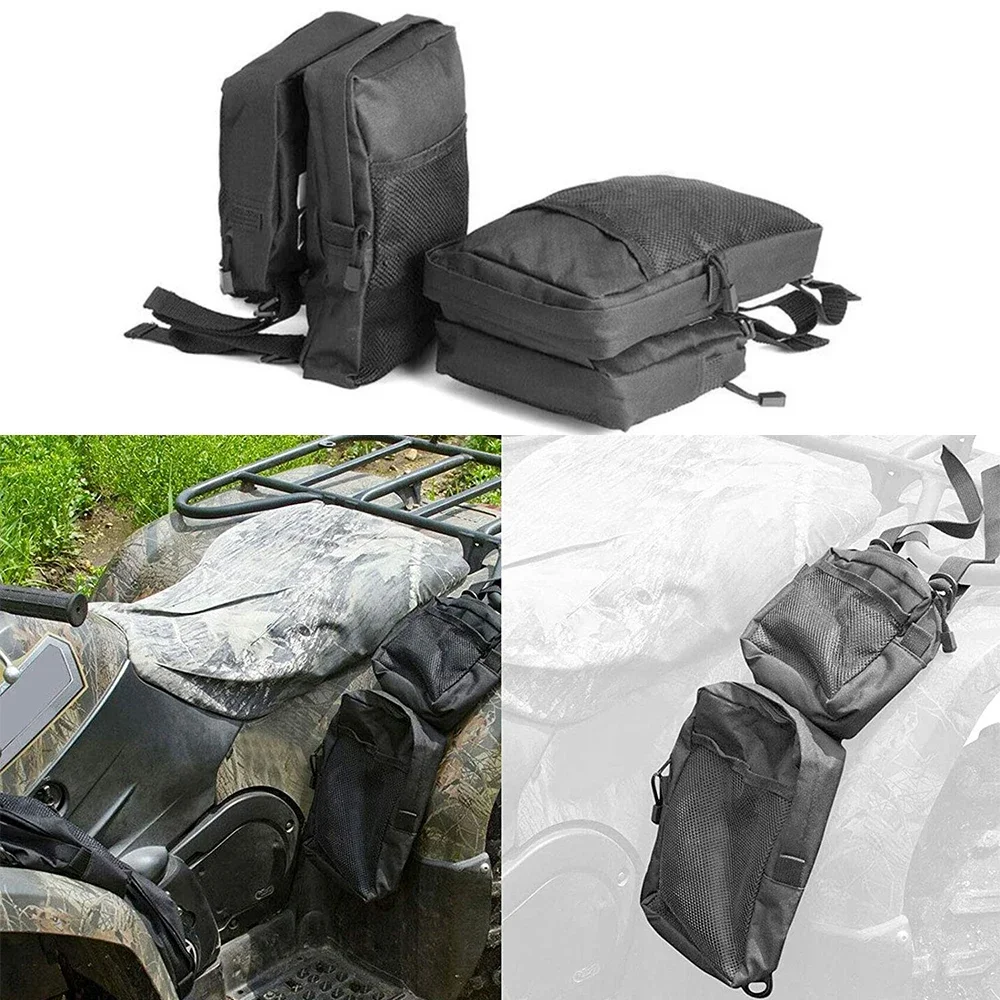 

Black or Camouflage 2 Pack ATV Fender Bag Snowmobile ATV Tank Saddlebags Universal Rear Storage Bag for ATV UTV Dirt Bike
