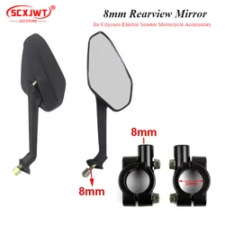 8mm Rearview Mirror Reverse  with Base Fixing Bracket for Citycoco Electric Scooter Motorcycle Accessories Parts